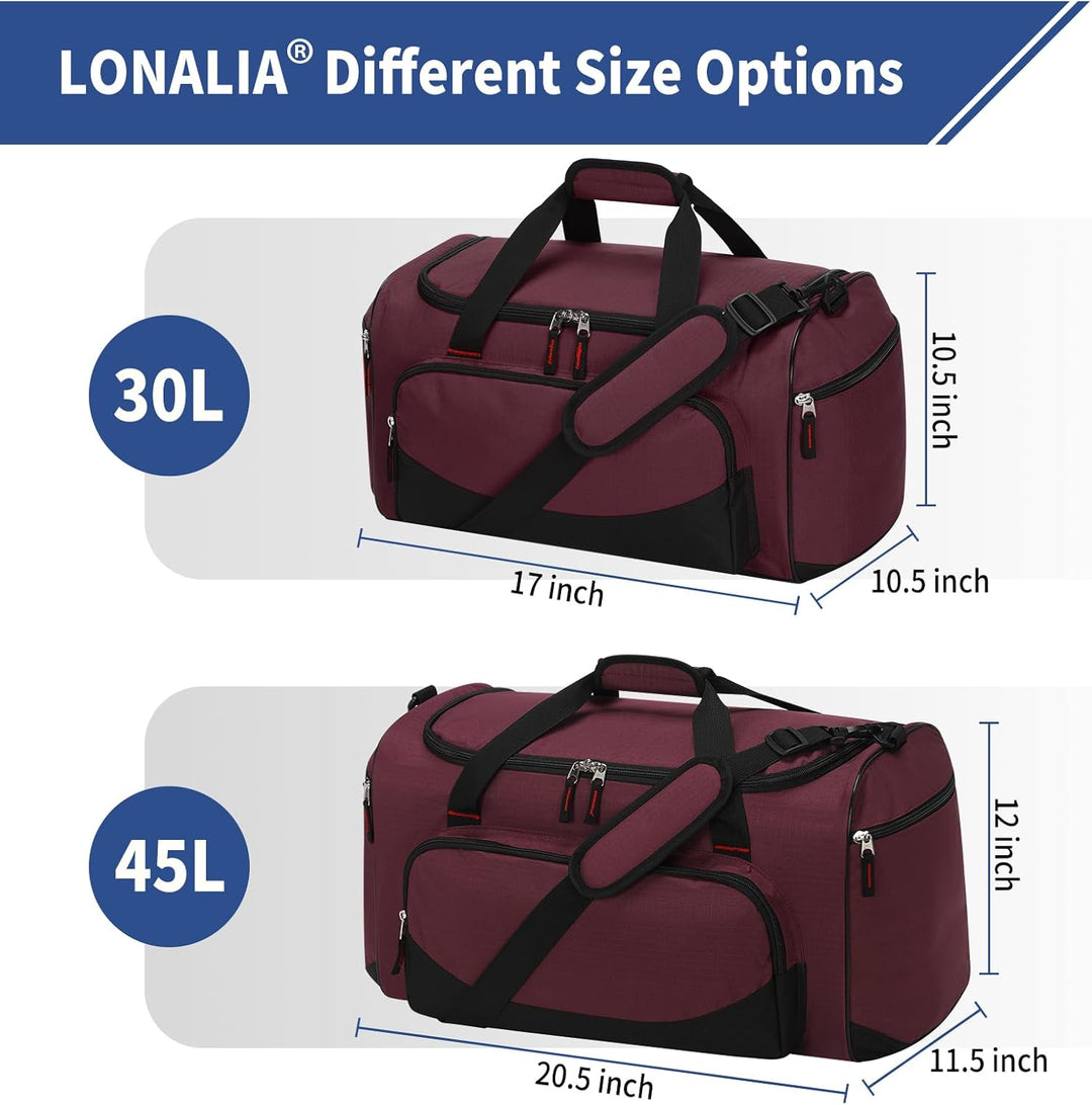 45L Sporttasche Reisetasche mit Seitentaschen - Weekender Gym Tasche Trainingstasche für Sport Fitne