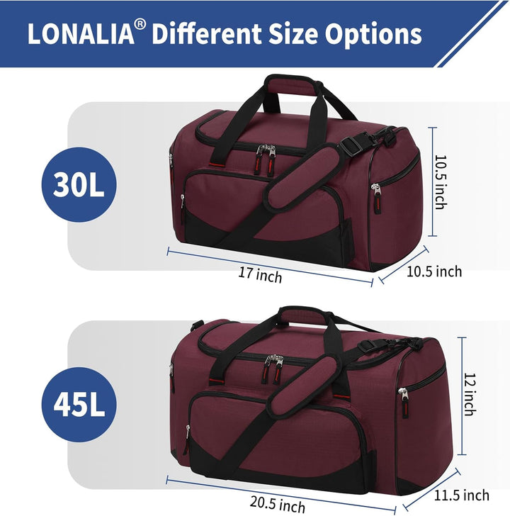 45L Sporttasche Reisetasche mit Seitentaschen - Weekender Gym Tasche Trainingstasche für Sport Fitne