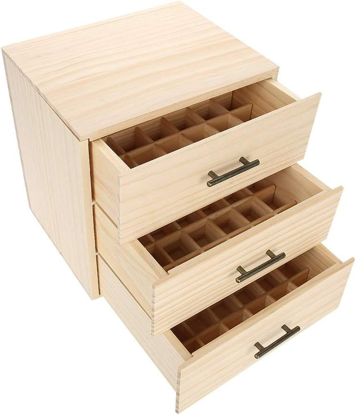 Dioche Holz-Aufbewahrungsbox für ätherische Öle, 90 Fächer, dreistufig, für ätherische Öle, mit hera