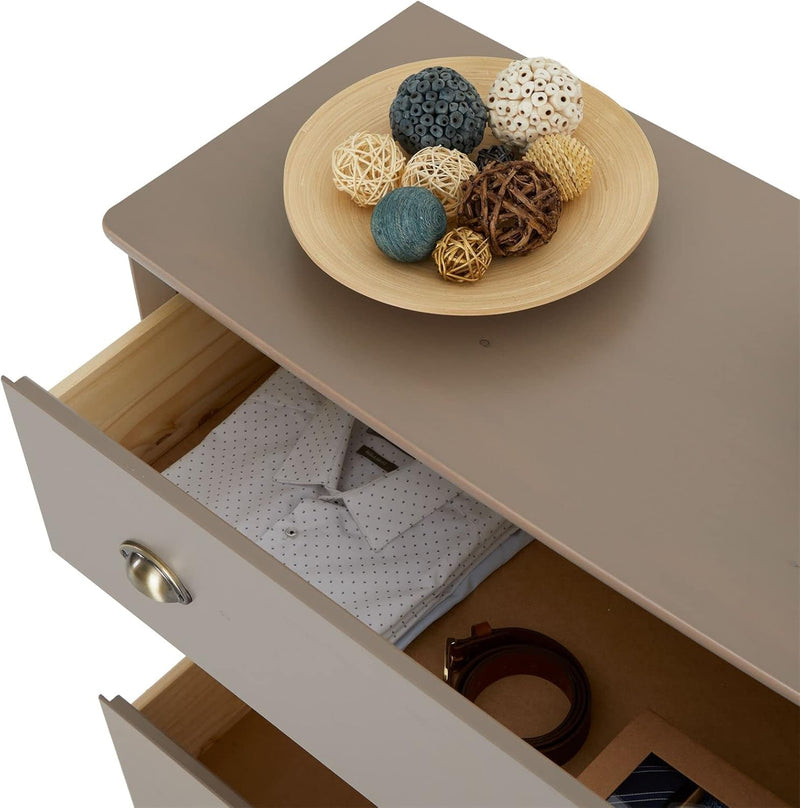 IDIMEX Kommode Antoinette, schönes Sideboard im Barockstil, antike Anrichte aus Kiefer in Taupe, pra