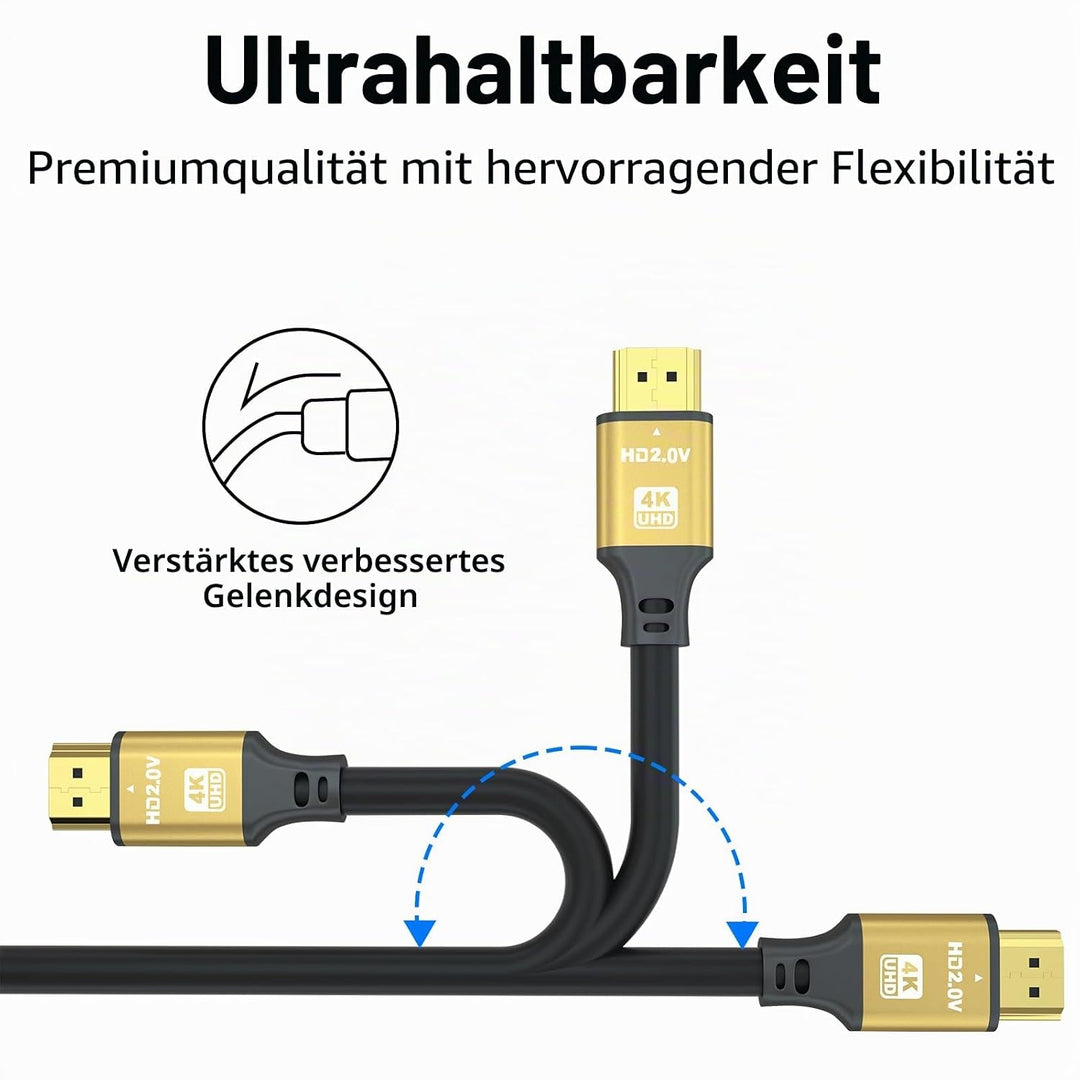 4K HDMI Kabel 10M, 4K@60Hz, 18Gbps Highspeed HDMI 2.0 Kabel, Ultra HD,Ethernet Audio Return,Video 4K