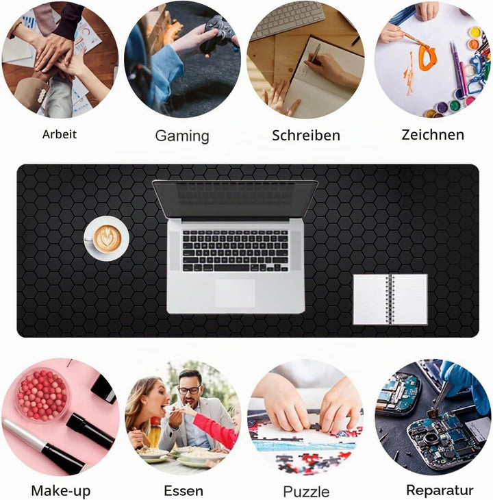 Gaming Mauspad XL,800 x 400 mm,Spritzwassergeschütztes Premium-Gaming-Mauspad,Verbessert Präzision u