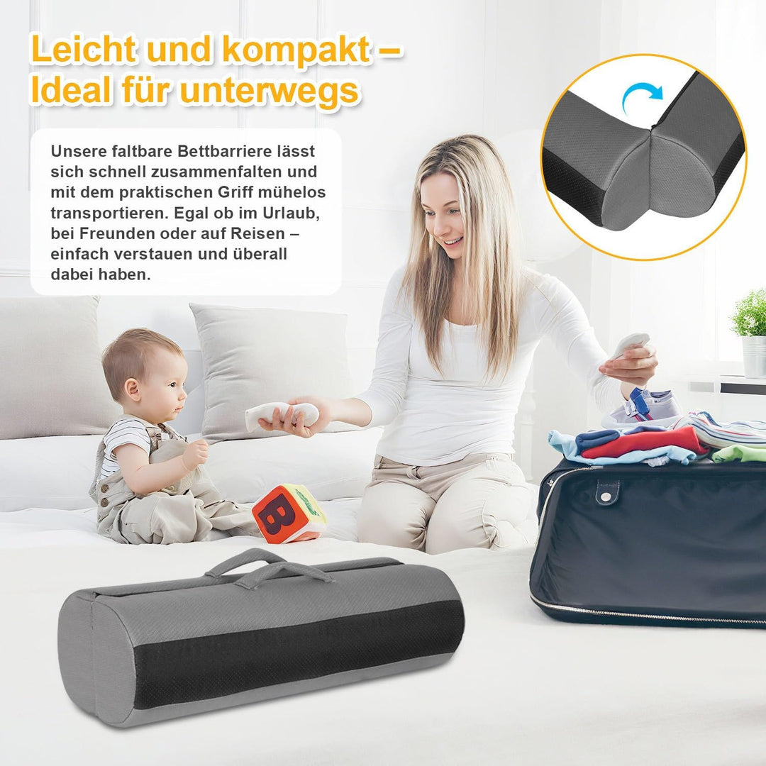Faltbarer Bettgitter Rausfallschutz, Bettschutzgitter für Kinder, Baby Bettgitter Rausfallschutz, mi