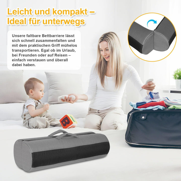 Faltbarer Bettgitter Rausfallschutz, Bettschutzgitter für Kinder, Baby Bettgitter Rausfallschutz, mi
