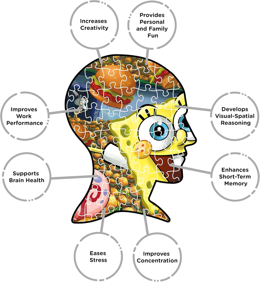 AQUARIUS - Sponge Bob Square Pants Spongebob Squarepants Schwamm-Puzzle, 62127, Mehrfarbig, 20,3 cm