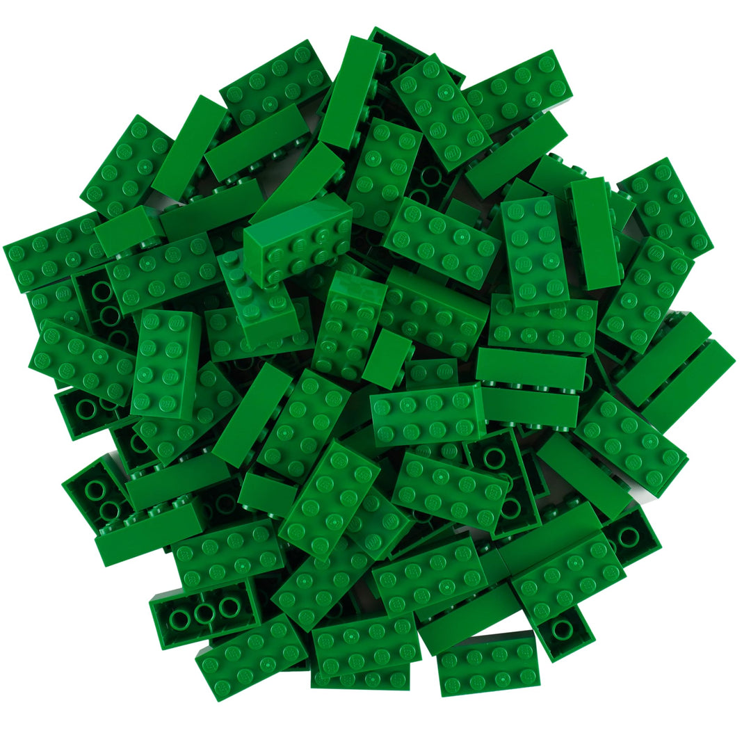 Lego® Steine Grün - 100 Stück 2x4 Bausteine - Lego® Classic Basic - Modellnummer 3001 - Ideal für Kr