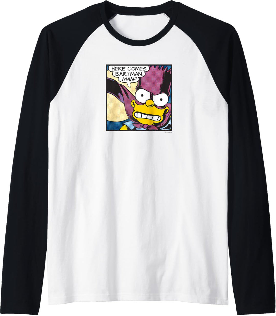 The Simpsons Bart Simpson Here Comes Bartman Comic Raglan
