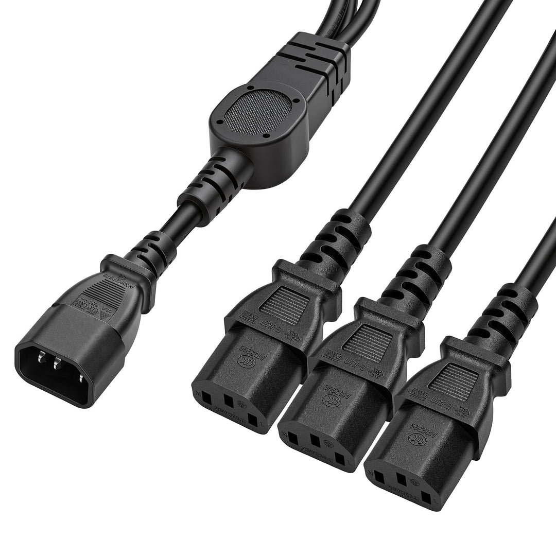 IEC320 Power Splitter Kabel Einzel C14 bis 3 x C13 10A 250V Verlängerungskabel 12 Zoll für UPS USV P