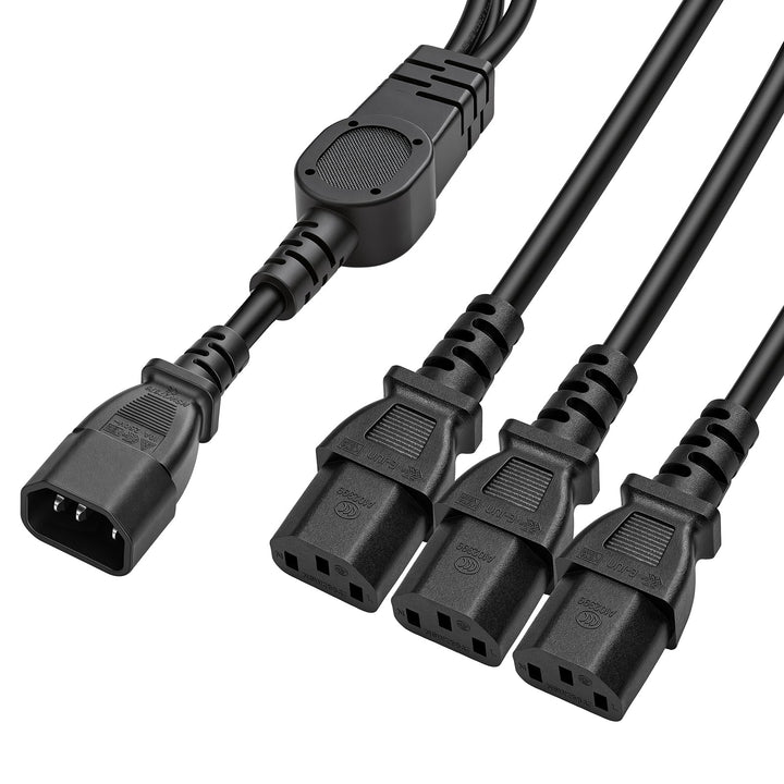 IEC320 Power Splitter Kabel Einzel C14 bis 3 x C13 10A 250V Verlängerungskabel 12 Zoll für UPS USV P