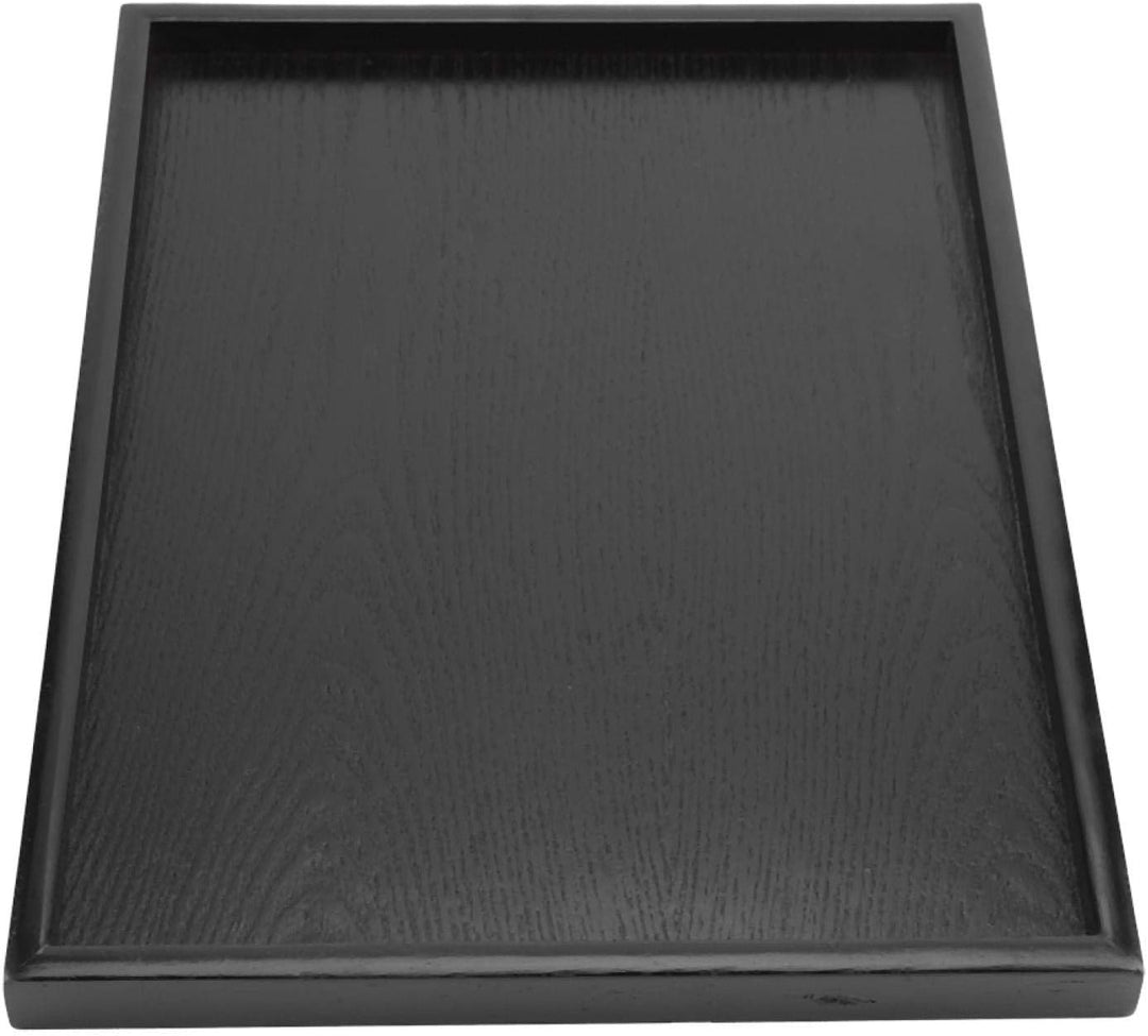 Raguso Rechteckform Tablett Schwarz Massivholz Tee Tablett Kaffee Snack Essen Mahlzeiten Mehrzweck-S