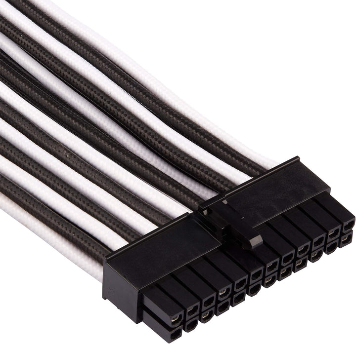 Corsair Premium Sleeved Netzteil Starter-Kabel-Set Typ4 (Generation 4-Serie) Weiss/Schwarz Starter-S