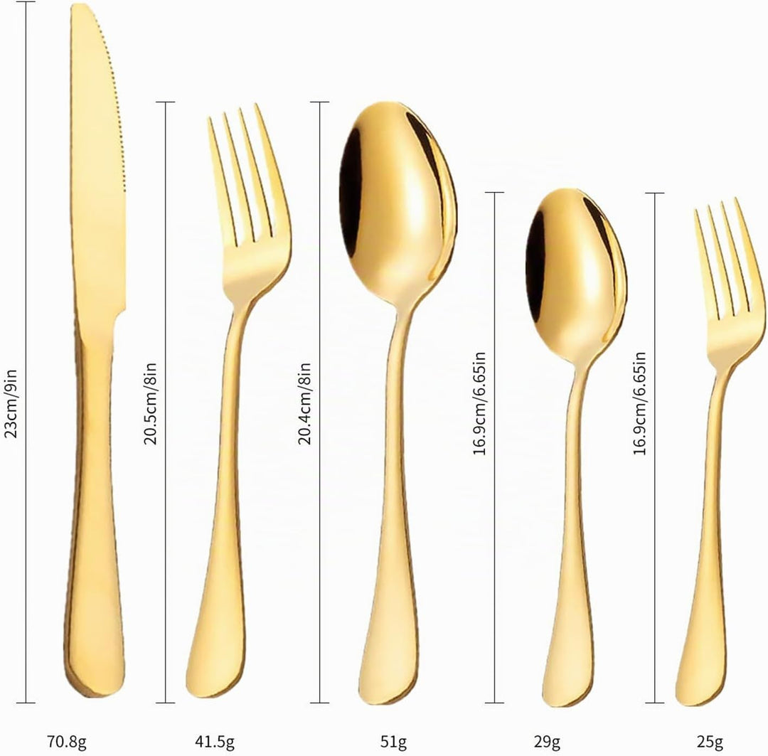 Besteck Set für 4 Personen, 20 teilig Essbesteck Set inkl. Messer, Gabel, Löffel für die Küche zu Ha