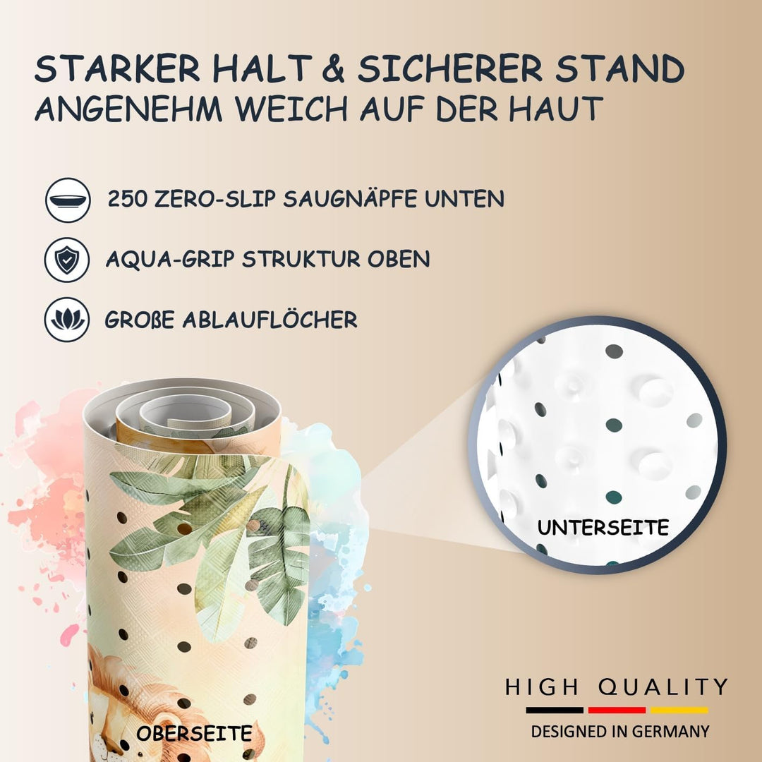 Badewannenmatte Kinder rutschfest [100x40cm] - Antirutschmatte Badewanne BPA frei - Badematte Kinder
