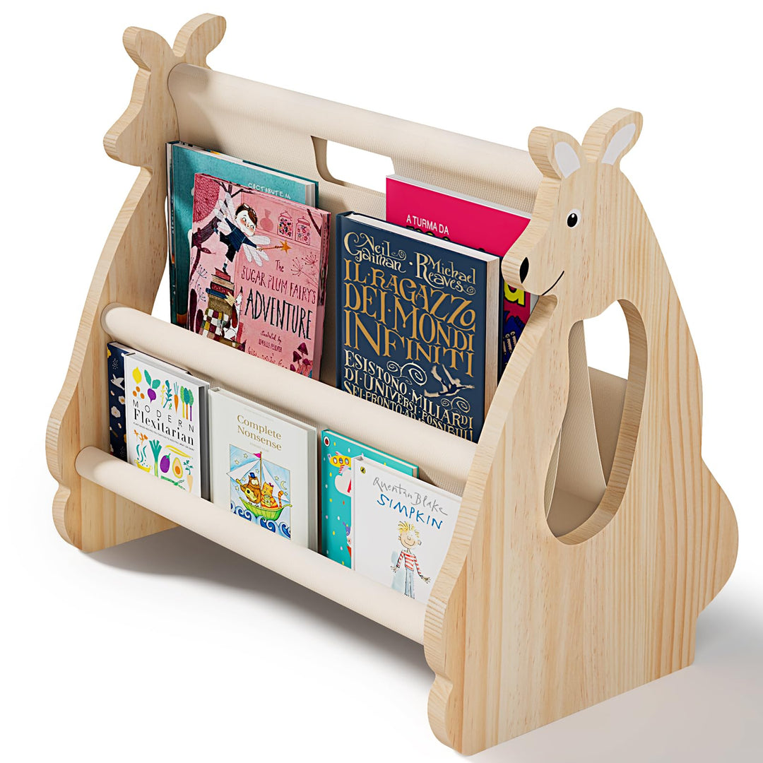 Kinder Bücherregal aus Holz - Montessori Regal für Kinderzimmer l Kinderzimmer Möbel, Buch-Organizer