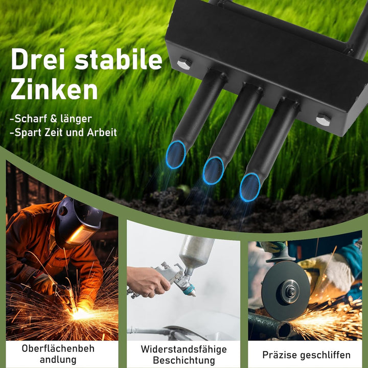 Manueller Rasenlüfter mit Ablageschale, Profi Aerifizierer für Rasenpflege, Hohlspoon Rasenspecht mi
