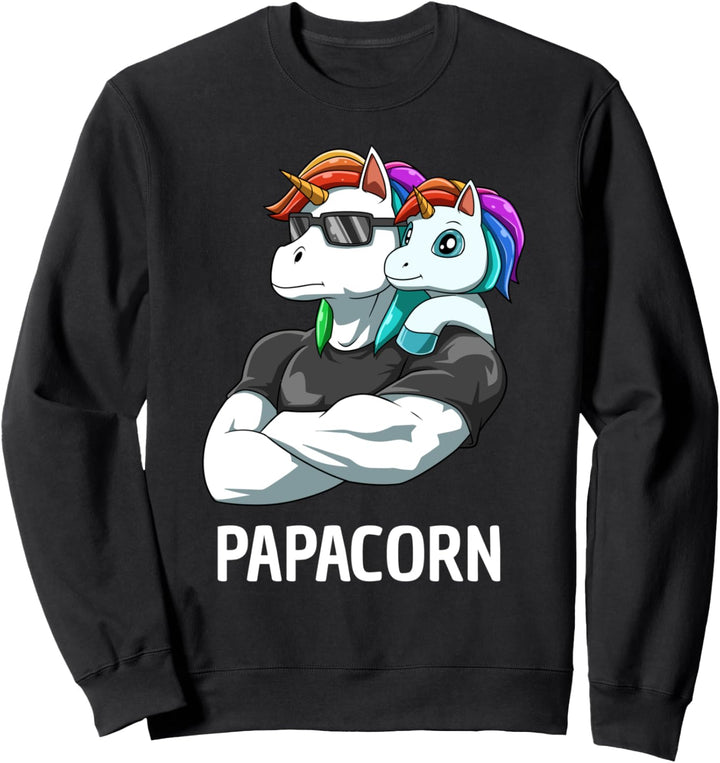 Papacorn Vater Tochter Einhörner Sweatshirt