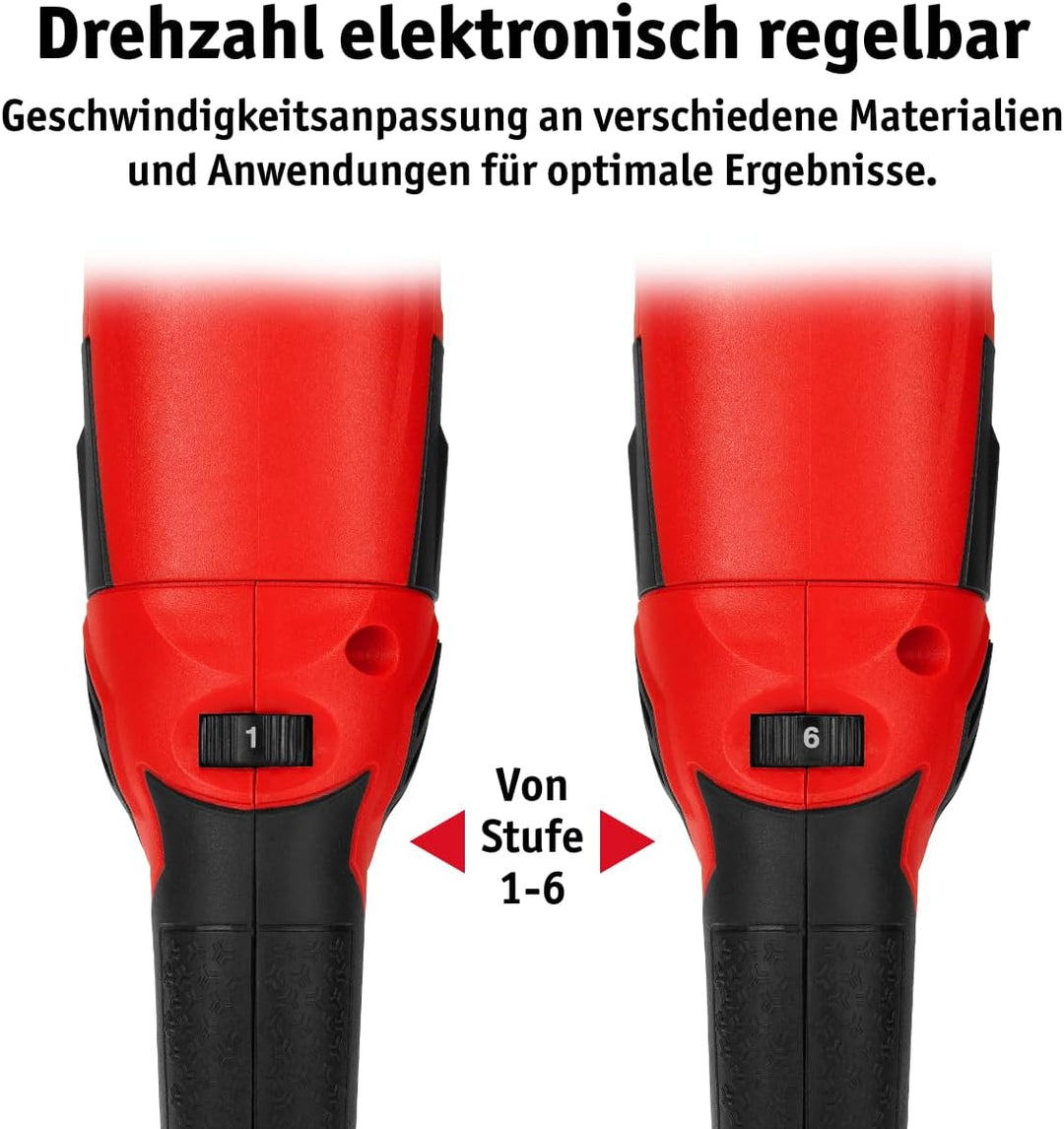 WALTER Winkelschleifer 1200W, 125mm, schwarz/rot, Zusatzhandgriff in 3 Positionen montierbar, Schnel