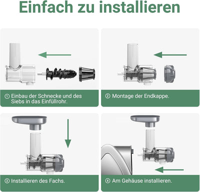 Aobosi Slow Juicer Entsafter Gemüse und Obst Testsieger, Reversierfunktion,150w leisem Motor,Saftpre