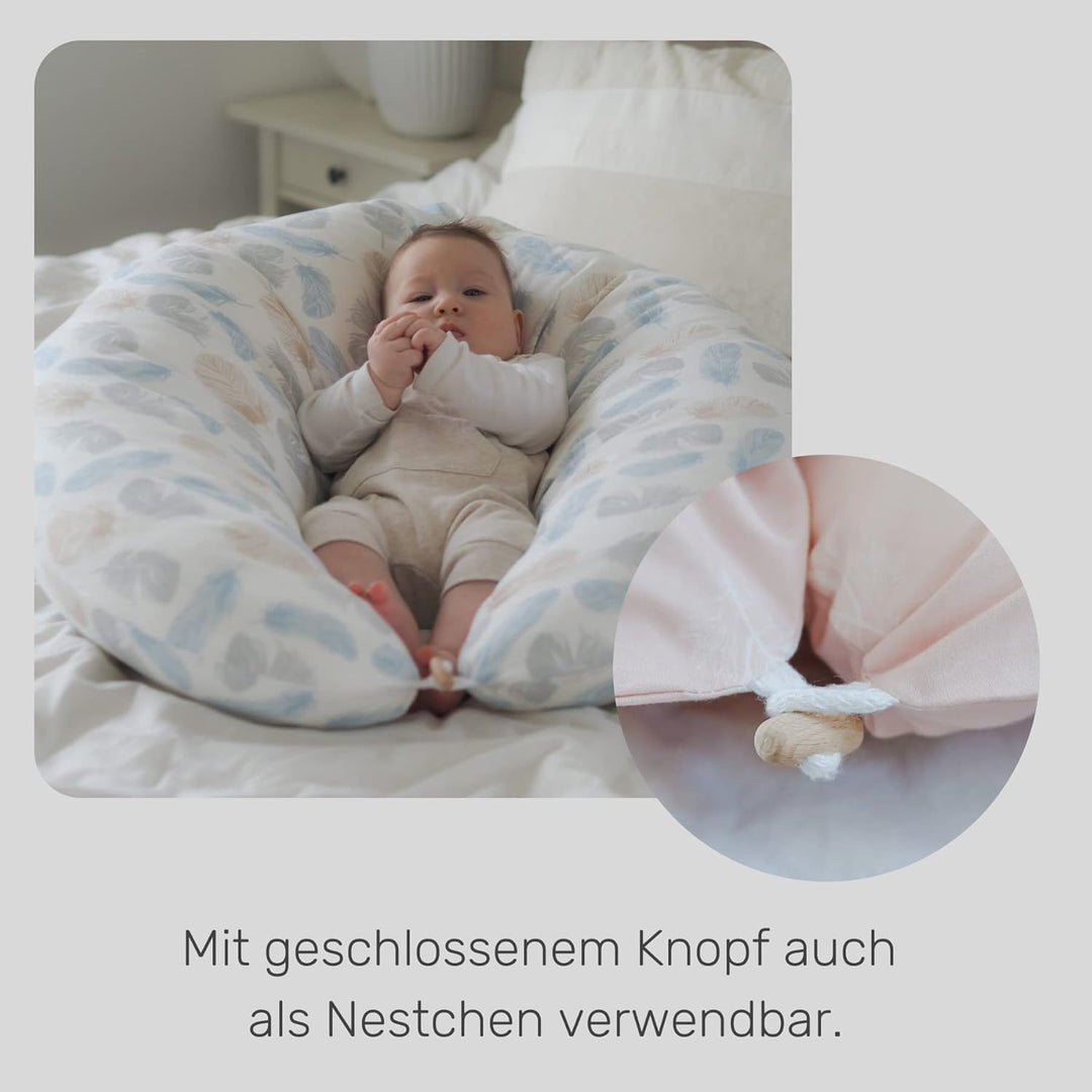 HOBEA-Germany Baby-Lagerungsbezug für Stillkissen XXL Lagerungskissen Schwangerschaftskissen Seitens