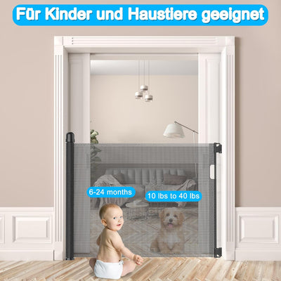 YARDIN Treppenschutzgitter Ausziehbar Türschutzgitter 0-150cm für Babys & Haustiere, Treppengitter A