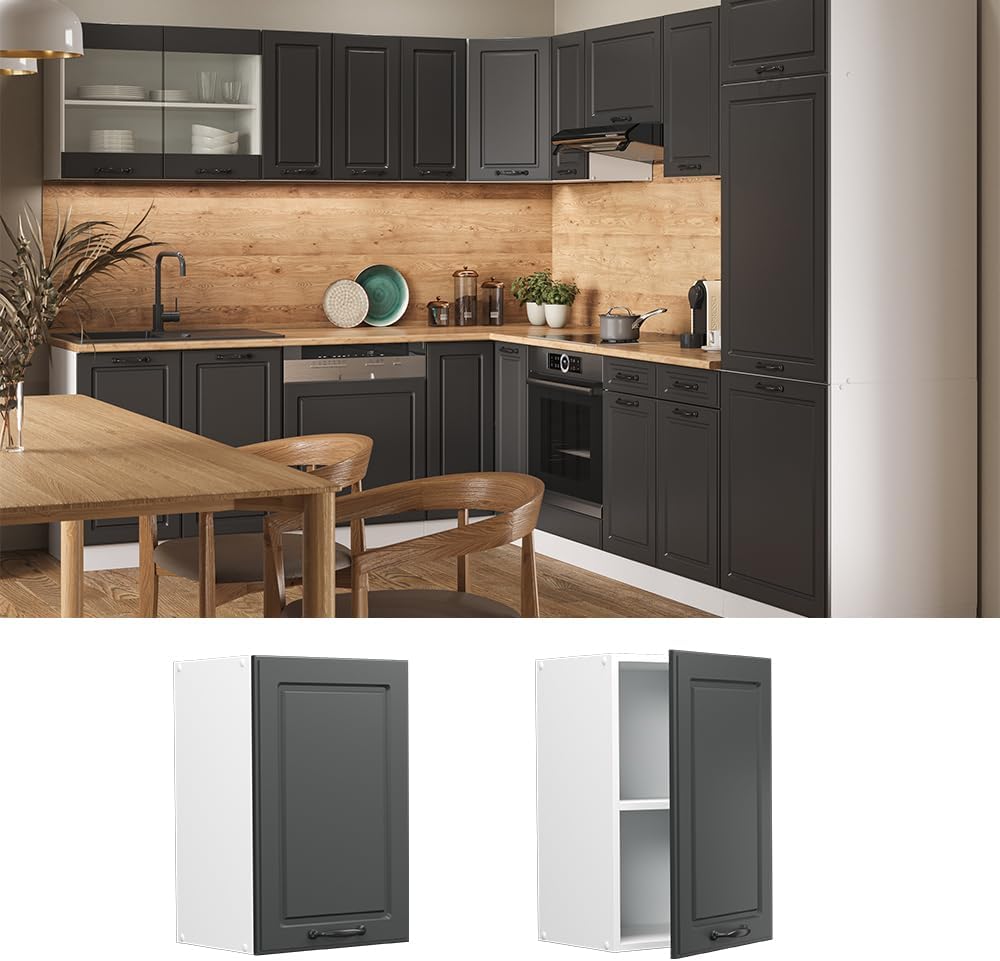 Vicco Hängeschrank R-Line, Anthrazit Landhaus/Weiss, 40 cm Anthrazit Landhaus Hängeschrank 40 cm, An