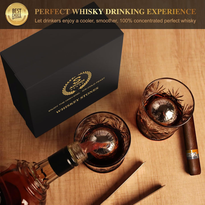 Geschenke für Männer - Eiswürfel Edelstahl Wiederverwendbare Metall Whisky Steine für Jahrestag Und