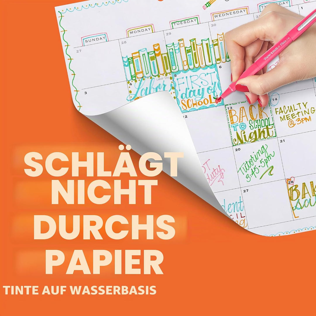 Paper Mate Flair Filzstifte mittlere Spitze (0,7 mm) Schwarz 36 Stück 1 stück (36er Pack) Mittlerer