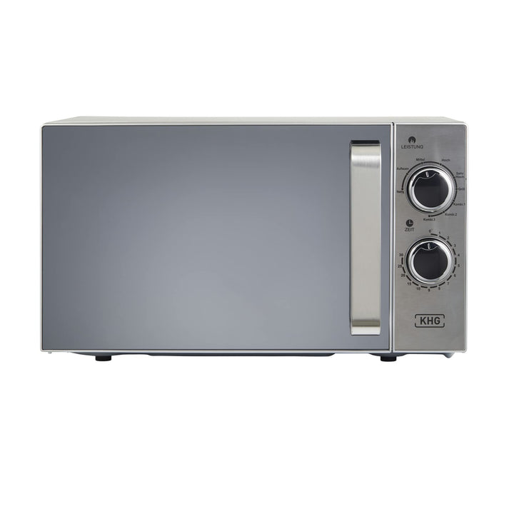 KHG Mikrowelle MW-20.1GSS mit Grill 20 L aus Metall in silber, 5 Leistungsstufen und 3 Kombinationss