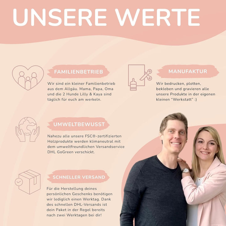 LARIFEE Erinnerungskiste personalisiert Löwe mit Name – Baby Erinnerungsbox Holz gross 40x30x23 cm –