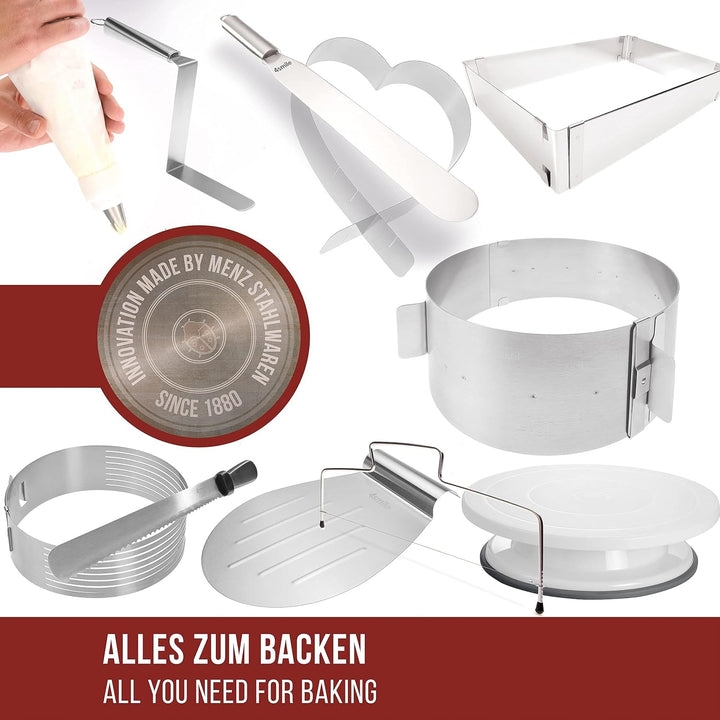 4smile Stollenbackform - Brotbackform oval aus Edelstahl – Stabile Kastenform verstellbar – Ideal al