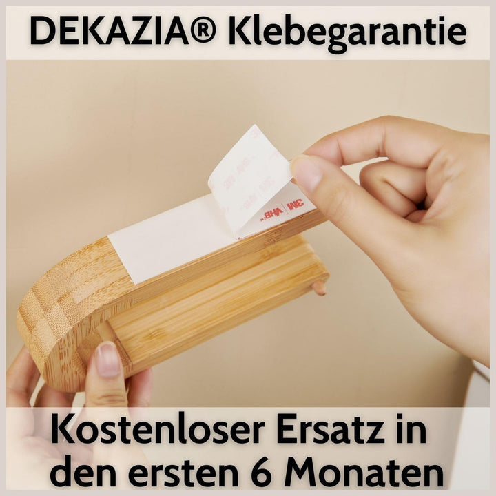 DEKAZIA® Toilettenpapierhalter Bambus | Toilettenpapierhalter Holz | Klopapierhalter Bambus | Klorol