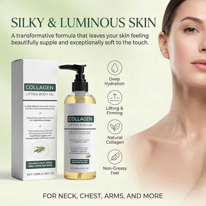 2 Stück Collagen Lifting Körperöl,Collagen Lifting Body Oil,Körperöl Straffend mit Rosmarinblattextr