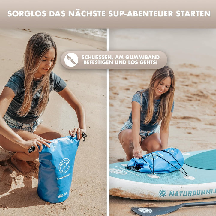 NATURBUMMLER Dry Bag 20L [Aqua Secure+] 100% wasserdichte Tasche mit Schultergurt & Rucksackfunktion