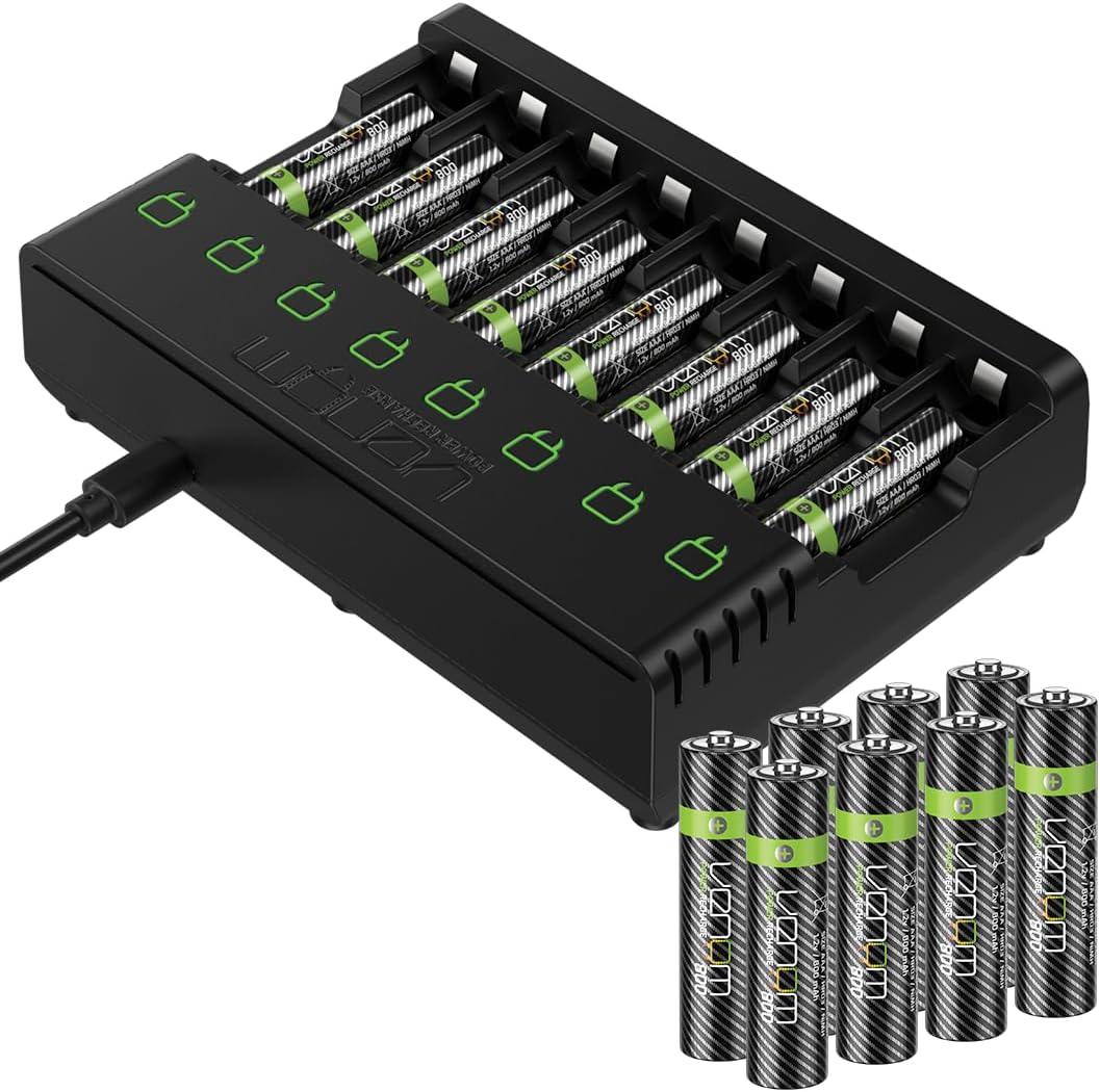 Venom Ladestation mit wiederaufladbarem Akku Plus 16 x AAA 800 mAh Batterien Dock plus 16 x AAA, Doc