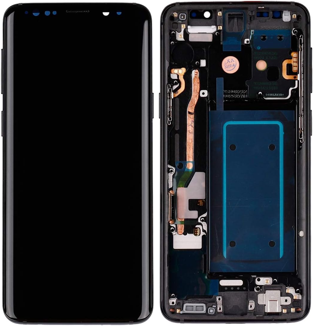 SWARK AM-OLED Kompatibel mit Samsung Galaxy S9 SM-G960 (Schwarz mit Rahmen) LCD Touch Screen Replace