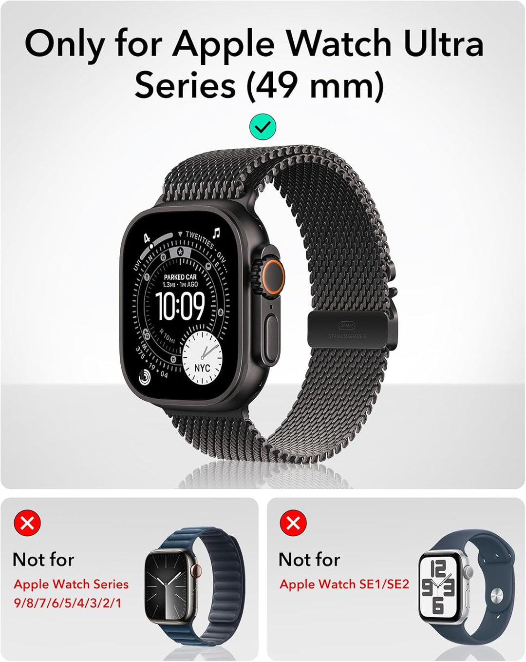 ESR für Apple Watch Ultra 2/1 Hülle mit Displayschutz (2024/2023/2022, 49mm), Militärnorm Schutz, Ca