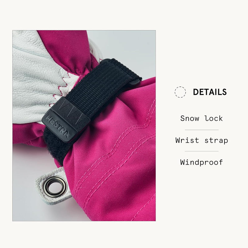 HESTRA Army Leather Heli Ski Jr. Mitt pink 4, pink 4