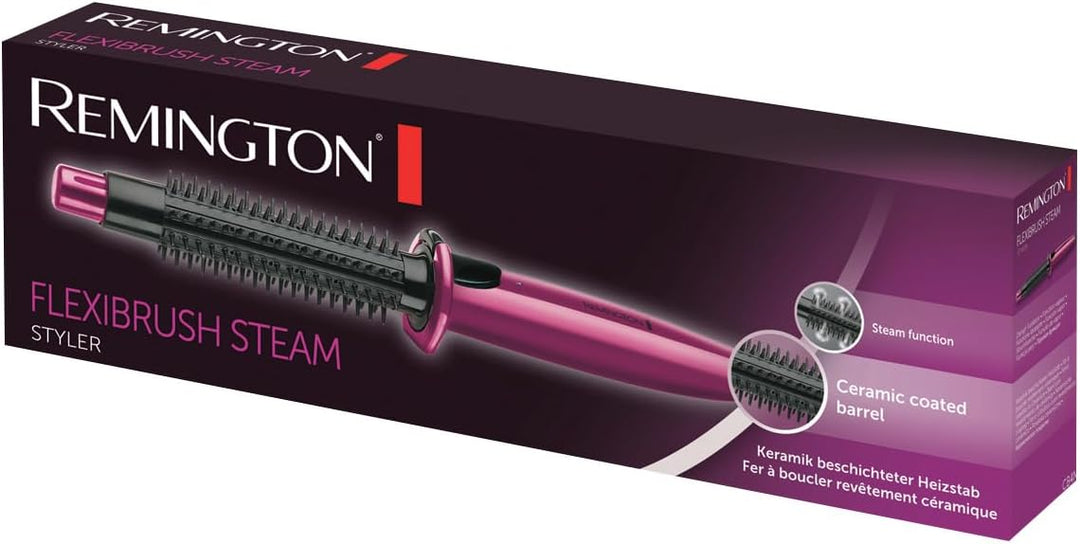 Remington heisse Rundbürste mit Dampf-System CB4N für Wellen, Locken und Volumen, pink/schwarz , 1er