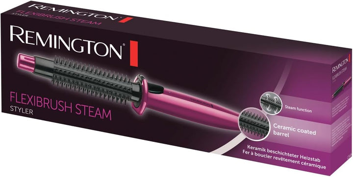 Remington heisse Rundbürste mit Dampf-System CB4N für Wellen, Locken und Volumen, pink/schwarz , 1er
