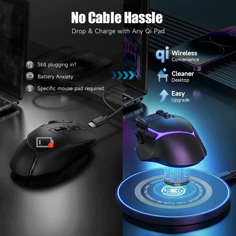 Qi Kabelloses Ladegerät für LOGITECH G PRO X Superlight 2/Superlight/G502 X Plus - Gaming Maus Wirel