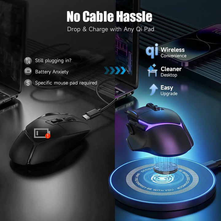 Qi Kabelloses Ladegerät für LOGITECH G PRO X Superlight 2/Superlight/G502 X Plus - Gaming Maus Wirel