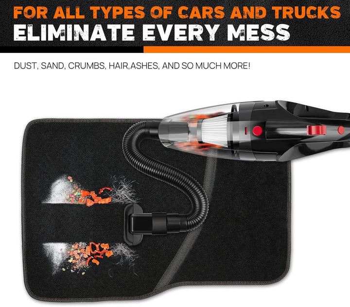 DayPlus Akku Handstaubsauger Auto Staubsauger Stark, Kabellos Mini Staubsauger mit 2200mAh Batterie