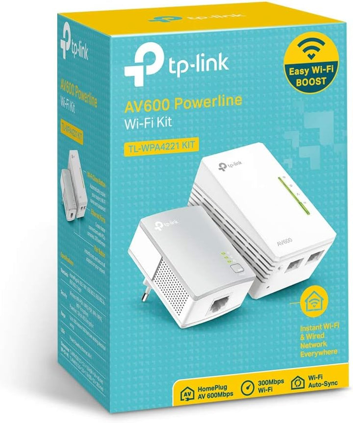 TP-Link AV600 Powerline Wi-Fi KIT Qualcomm 30 TL-WPA4221 KIT V3 AV600 Schwarz
