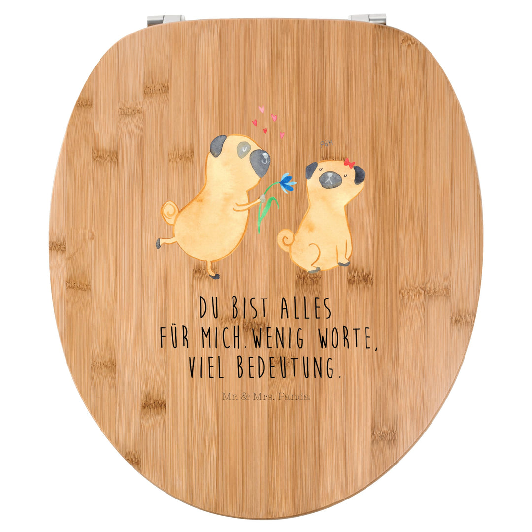 Mr. & Mrs. Panda Motiv WC Sitz Mops verliebt - Geschenk, Möpse, Hundeliebe, Toilette, Hundemotiv, Kl