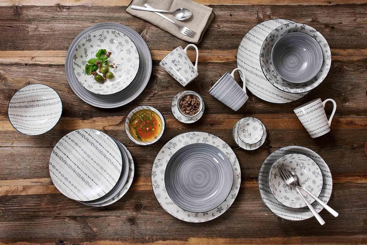 Ritzenhoff &amp; Breker Sendai Blume Suppenteller-Set 6-teilig – 20 cm – Mix &amp; Match Boho-Geschirr in Gr