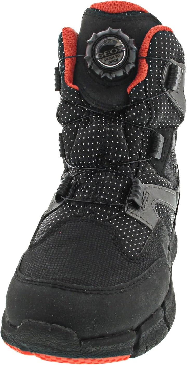 Geox Unisex Kinder J Flexyper Boy B AbxAnkle Boot 34 EU Black Orange, 34 EU Black Orange