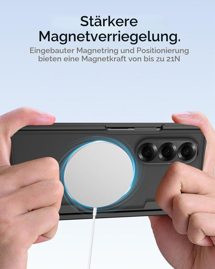 Miimall Kompatibel mit Samsung Galaxy Z Fold 7 Hülle mit Pen Mag-Safe, HD Displayschutz &amp; Scharniers