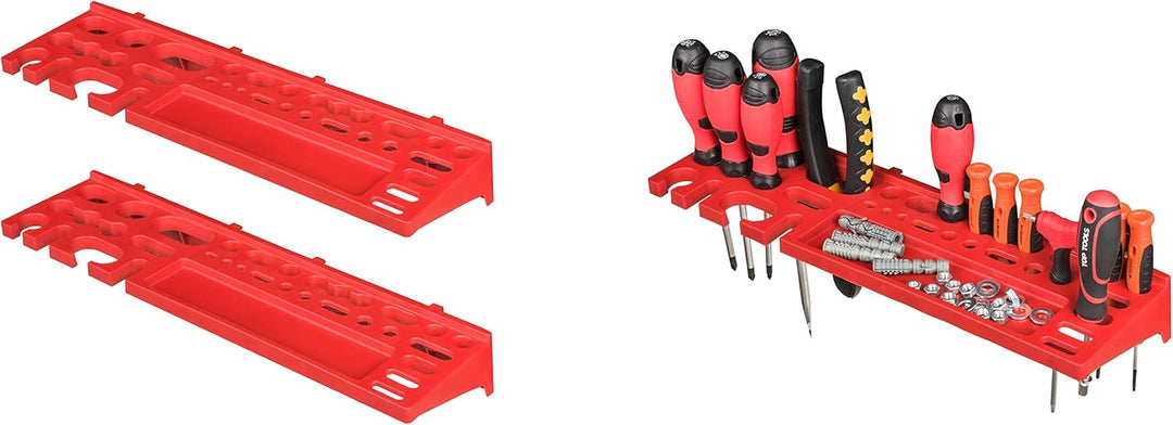 PAFEN Werkzeugwand Stapelboxen - 1152 x 780 mm - Lagersystem SET Werkzeughaltern und 23 Schwarz Boxe