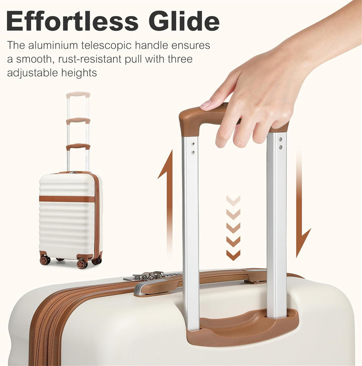 KONO Koffer Trolley Gross Koffer Reisekoffer von ABS+PC Hartschalenkoffer mit 4 Rollen TSA Schloss (