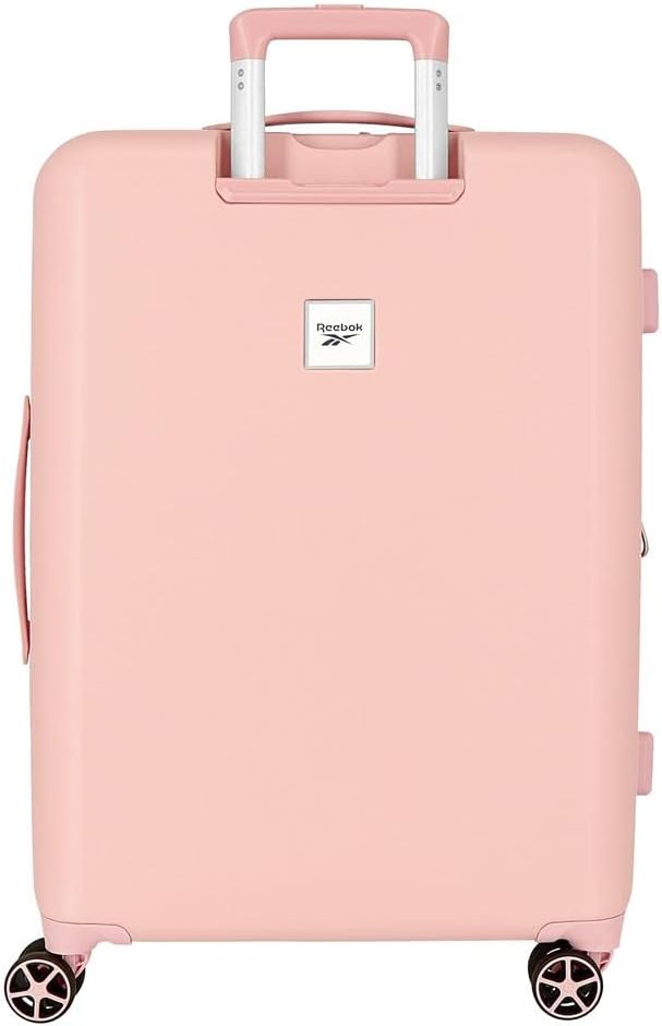 Reebok Roxbury Koffer, mittelgross, Rosa, 48 x 70 x 26 cm, fester ABS-Kunststoff, integrierter TSA-V